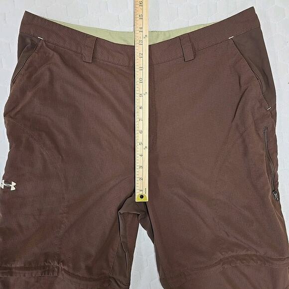 Under Armour Convertible Pants Men's 40x32 Brown Nylon Ripstop 7 Pocket Gorpcore - Picture 10 of 12